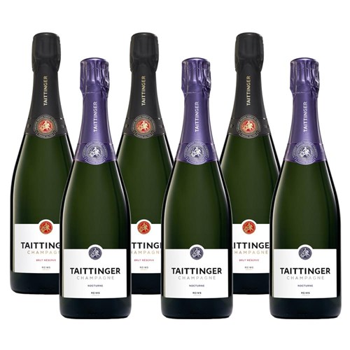 Mixed Case of Taittinger Brut and Nocturne Sec (6x75cl)